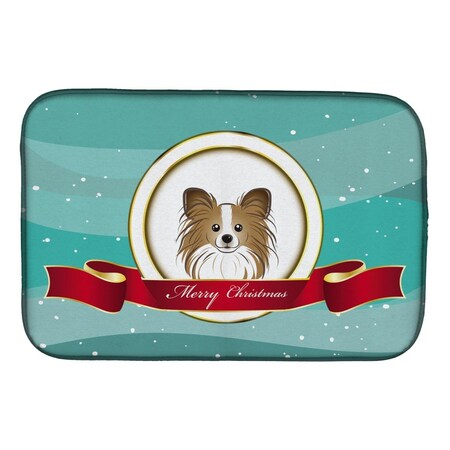 Carolines Treasures Papillon Merry Christmas Dish Drying Mat BB1558DDM